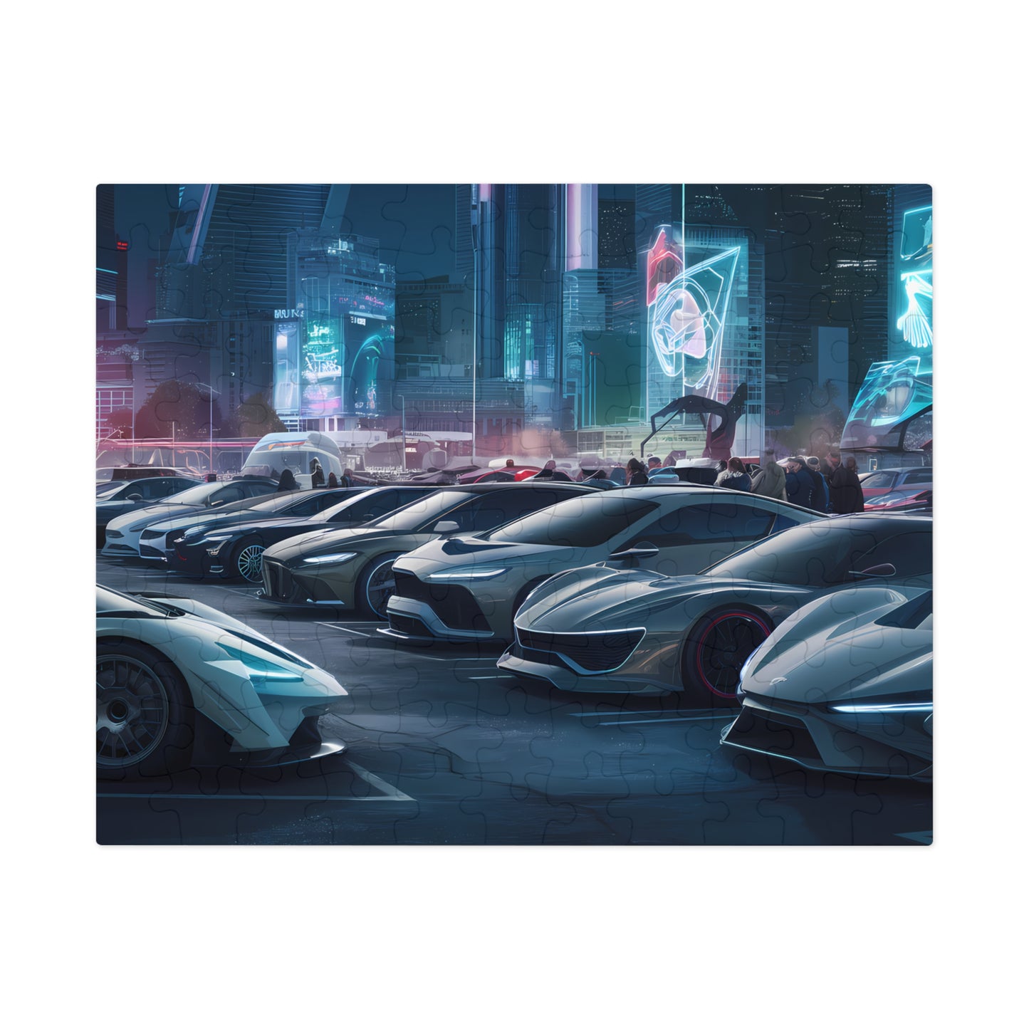 Neon Nights: Supercar Showdown - Jigsaw Puzzle (30, 110, 252, 500,1000-Piece)