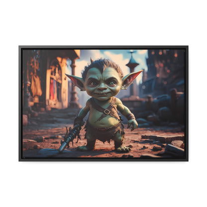 Goblin Warrior in the Ruined City - Gallery Canvas Wraps, Horizontal Frame