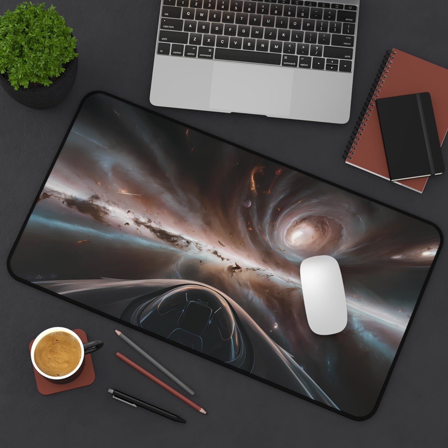 Space viewed out of a Space Ship - Desk Mat