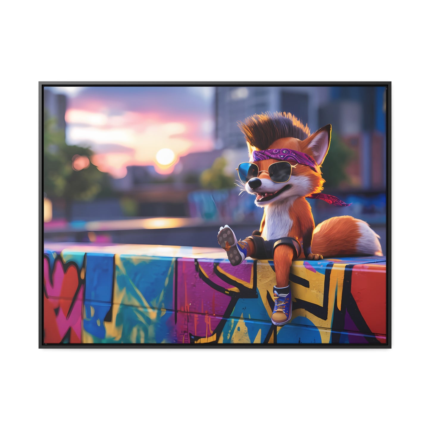 Urban Fox Vibes - Gallery Canvas Wraps, Horizontal Frame