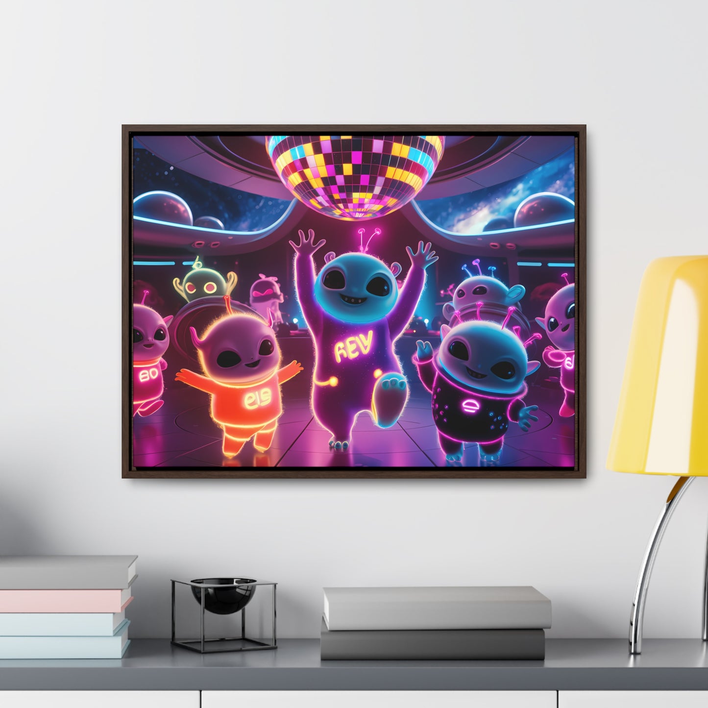 Intergalactic Neon Dance Party - Gallery Canvas Wraps, Horizontal Frame