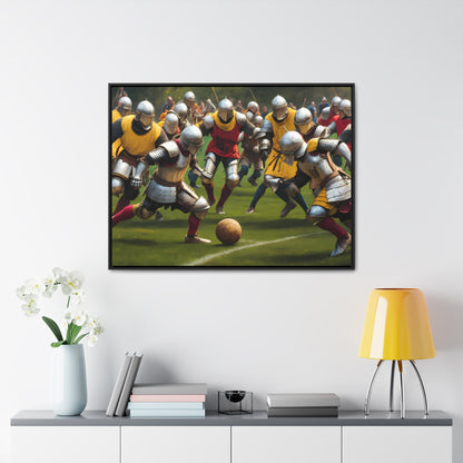 Medieval Football Battle - Gallery Canvas Wraps, Horizontal Frame