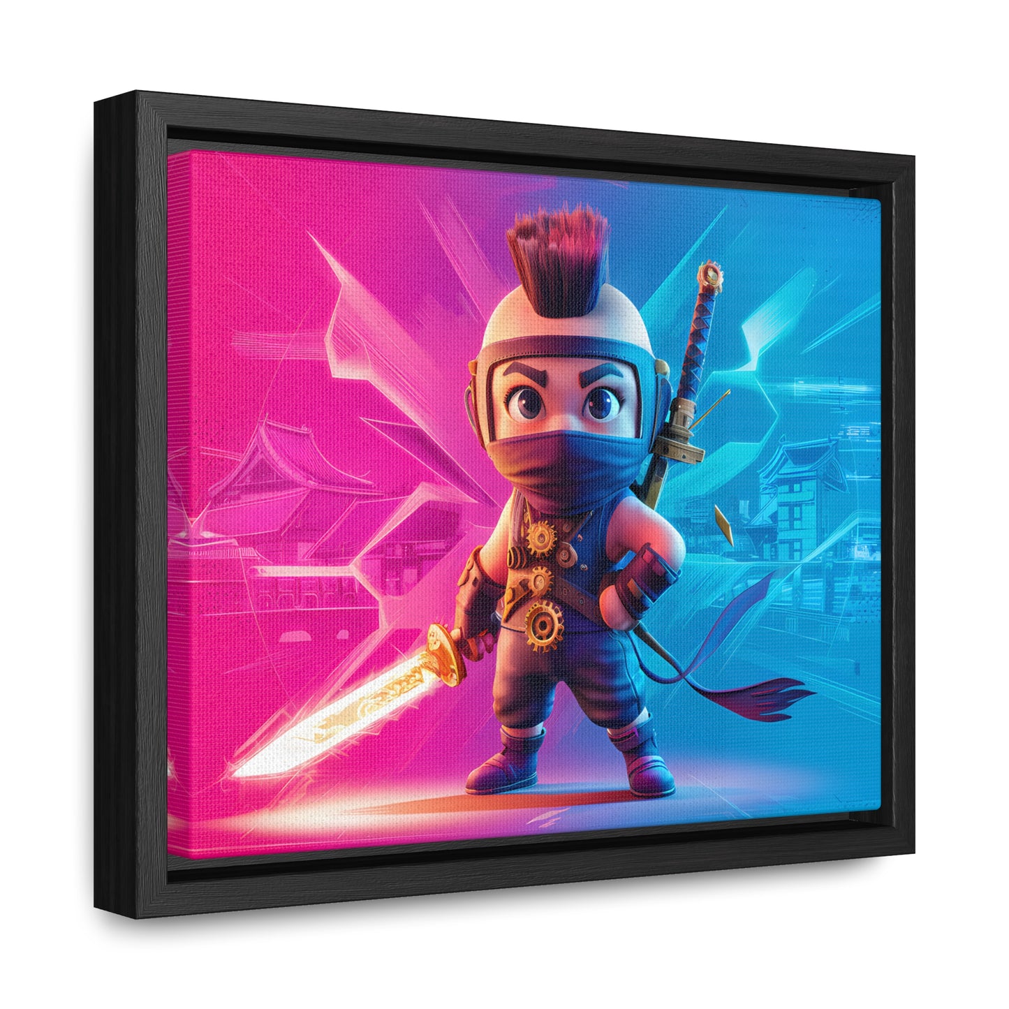 Neon Ninja Showdown - Gallery Canvas Wraps, Horizontal Frame