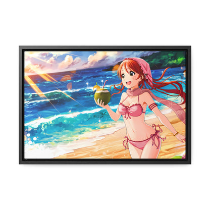 Sunset Shores and Summer Smiles - Gallery Canvas Wraps, Horizontal Frame