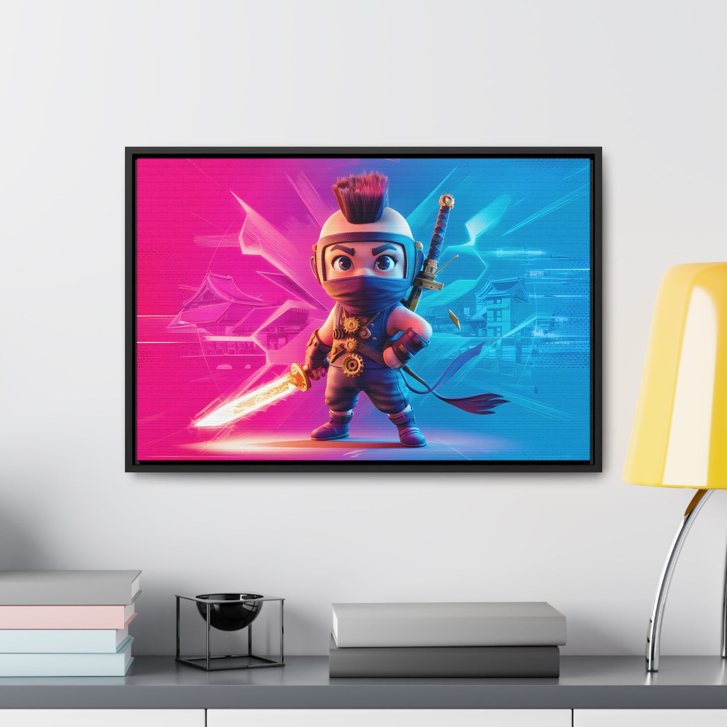 Neon Ninja Showdown - Gallery Canvas Wraps, Horizontal Frame