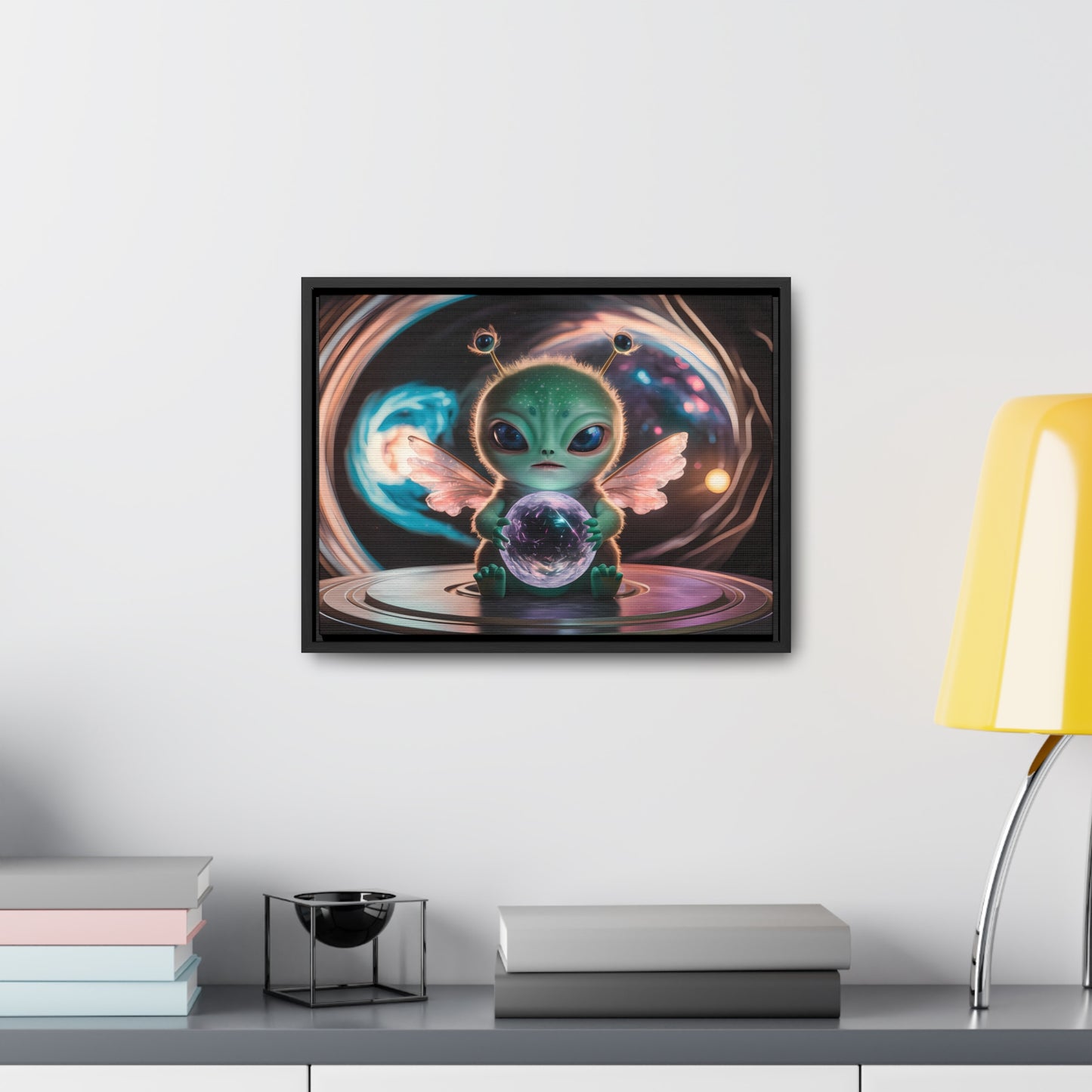Guardian of the Cosmic Crystal - Gallery Canvas Wraps, Horizontal Frame