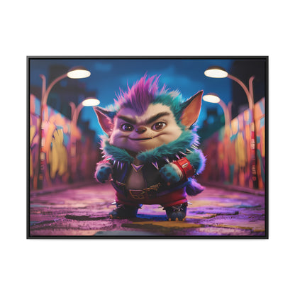Rebel Furry in the Neon Alley - Gallery Canvas Wraps, Horizontal Frame