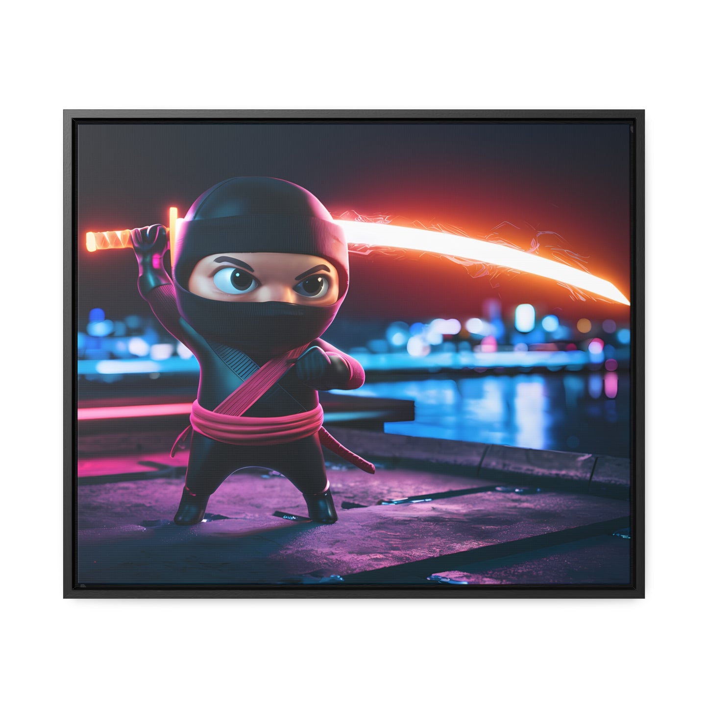 Neon Ninja Showdown - Gallery Canvas Wraps, Horizontal Frame