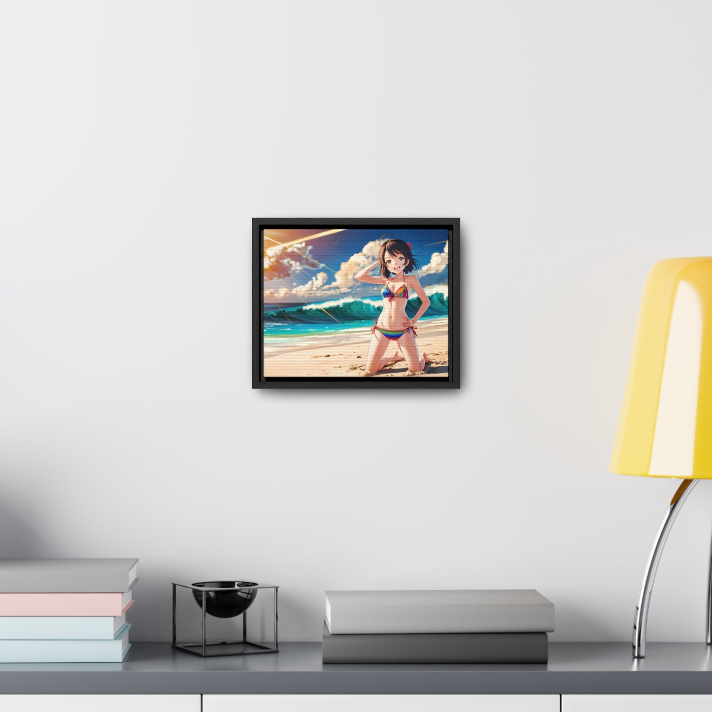 Sunlit Shores of Joy - Gallery Canvas Wraps, Horizontal Frame