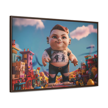 "Punk Rock Titan in Toy Town" - Gallery Canvas Wraps, Horizontal Frame