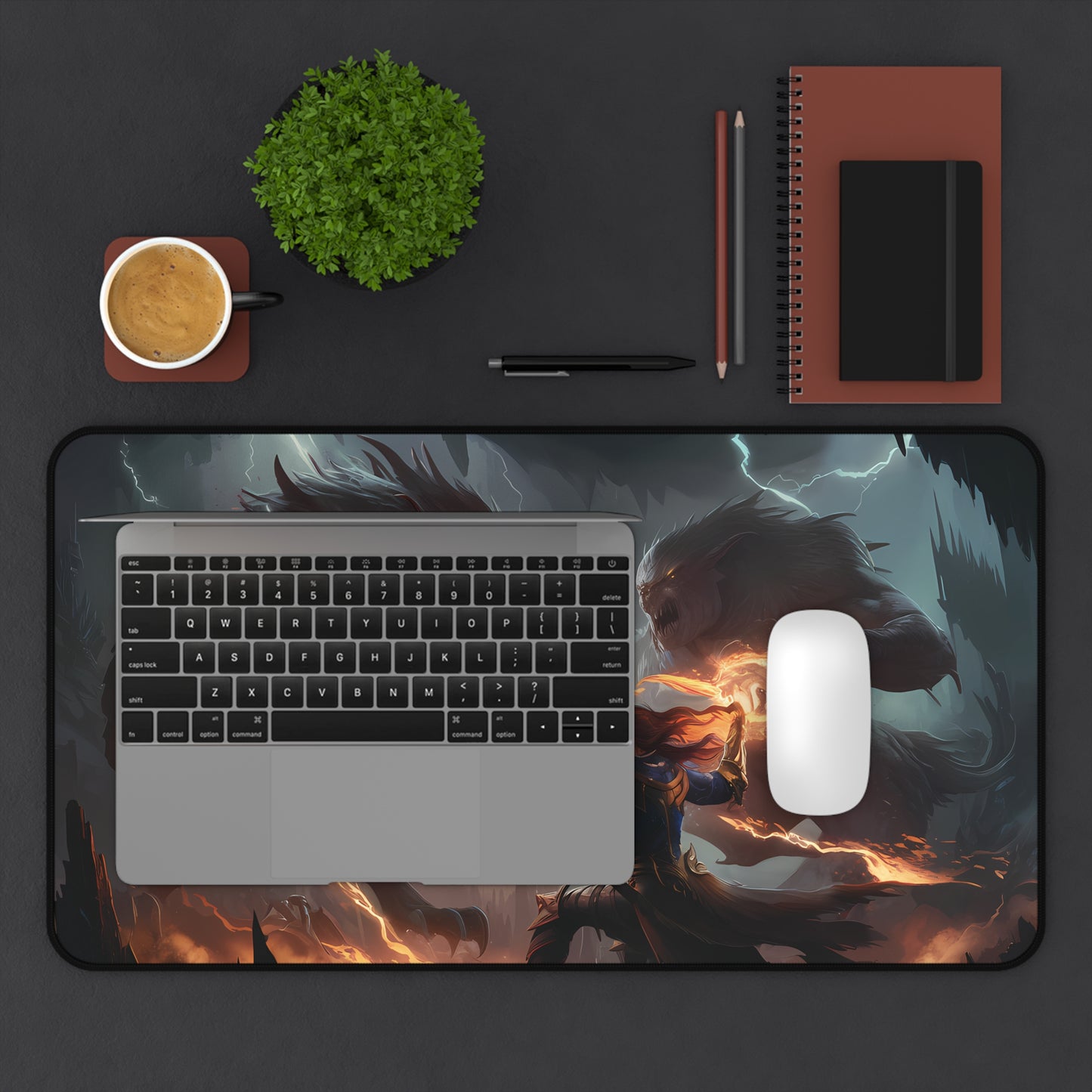 Fighting Fire Mage - Desk Mat