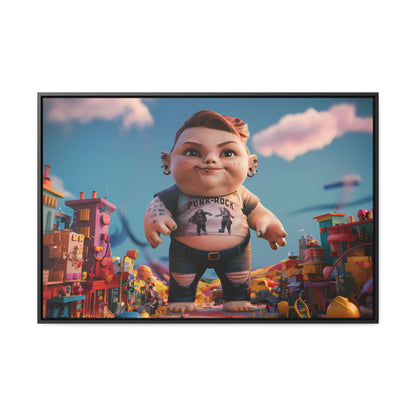"Punk Rock Titan in Toy Town" - Gallery Canvas Wraps, Horizontal Frame