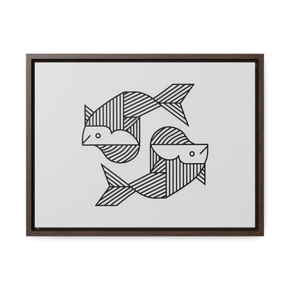 Pisces in Geometric Harmony - Gallery Canvas Wraps, Horizontal Frame