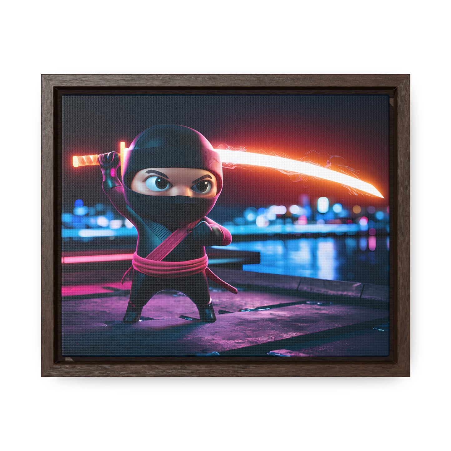Neon Ninja Showdown - Gallery Canvas Wraps, Horizontal Frame