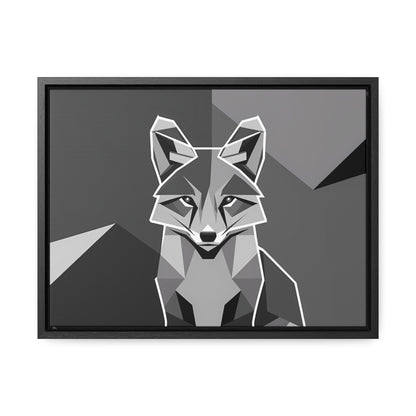 "Geometric Fox in Monochrome" - Gallery Canvas Wraps, Horizontal Frame