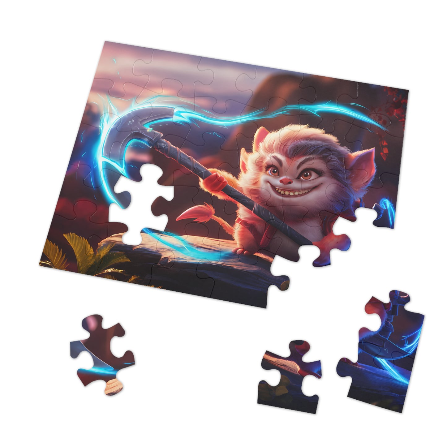 Furry Warrior of the Glowing Axe - Jigsaw Puzzle (30, 110, 252, 500,1000-Piece)