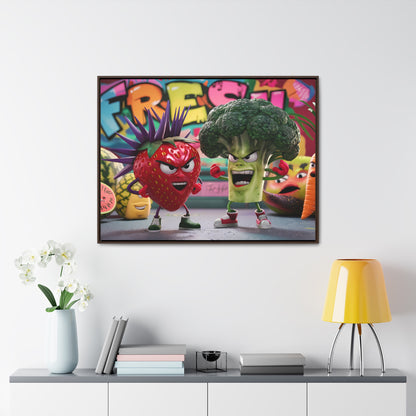 "Fresh Fight: Battle of the Bites" - Gallery Canvas Wraps, Horizontal Frame