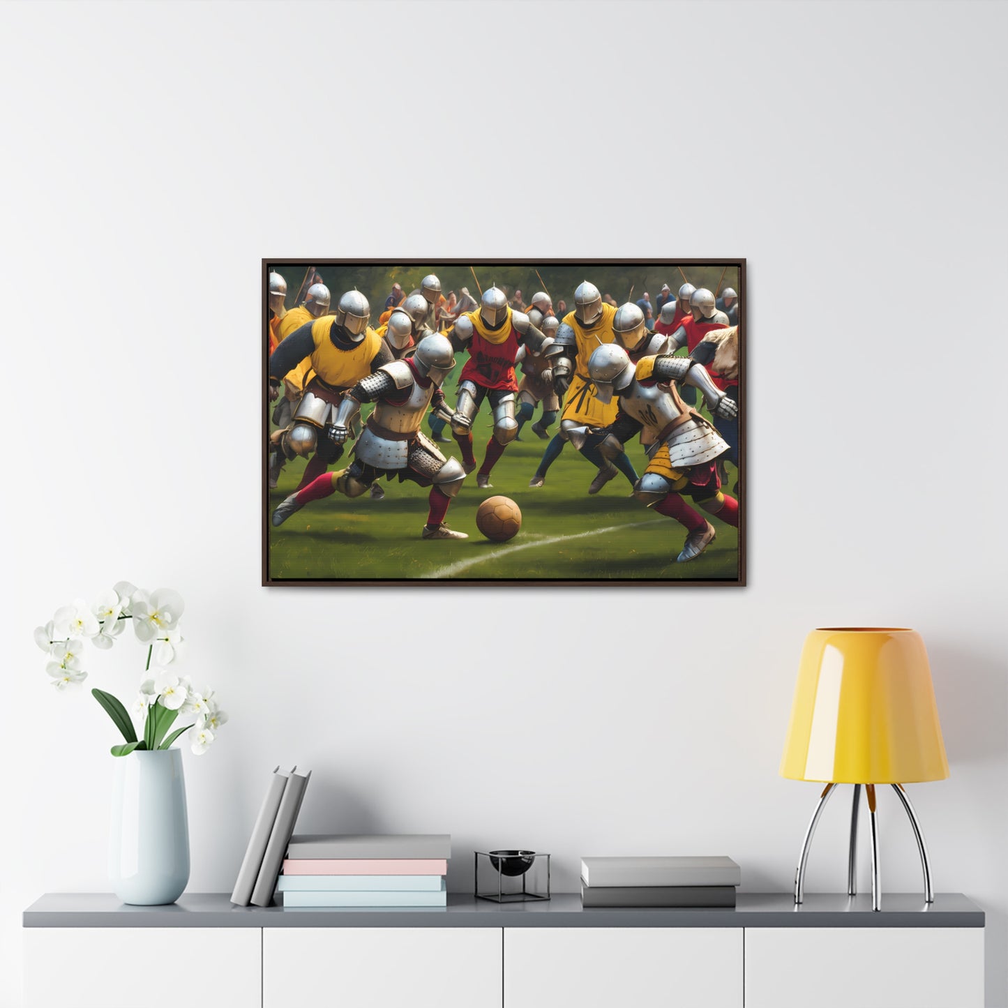 Medieval Football Battle - Gallery Canvas Wraps, Horizontal Frame