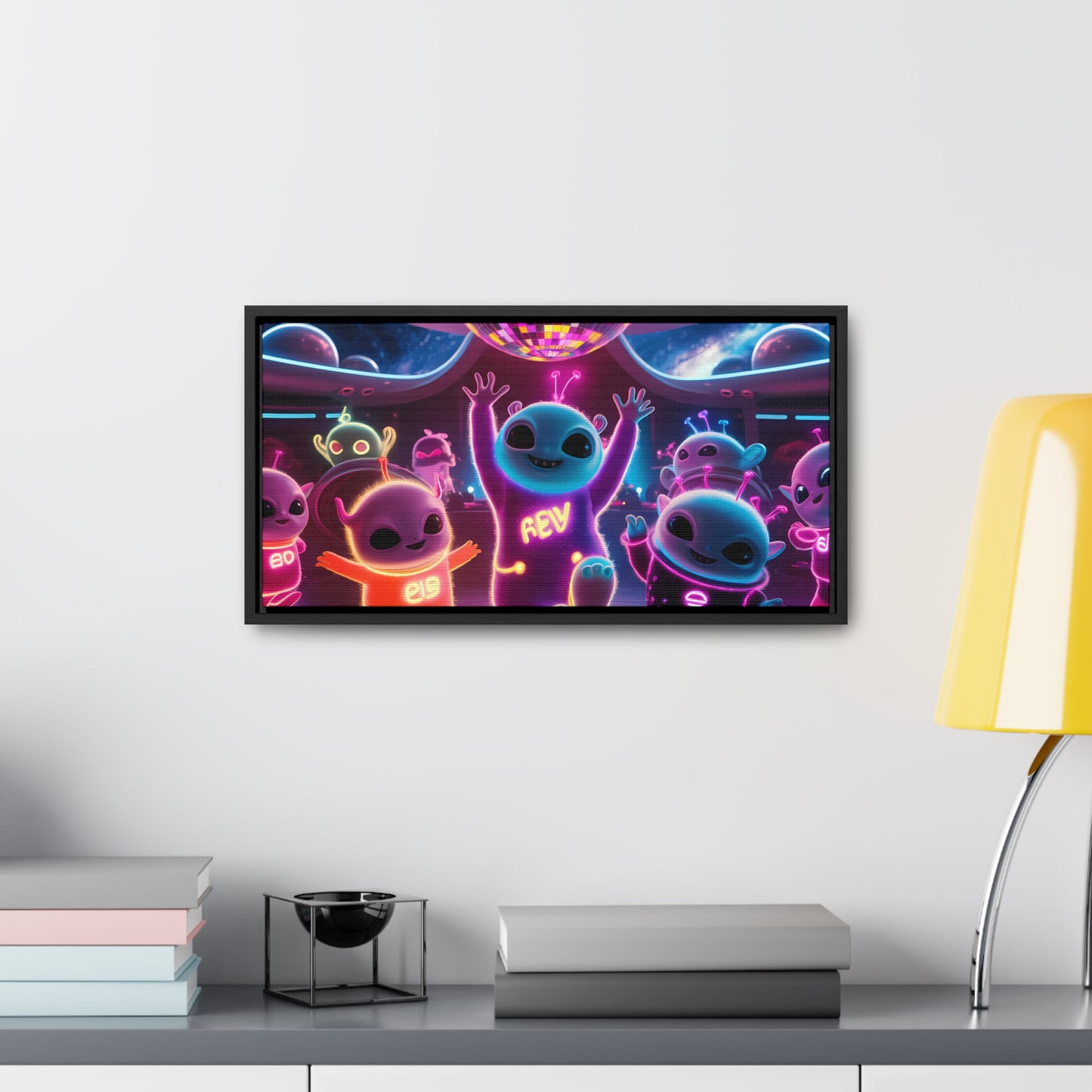 Intergalactic Neon Dance Party - Gallery Canvas Wraps, Horizontal Frame