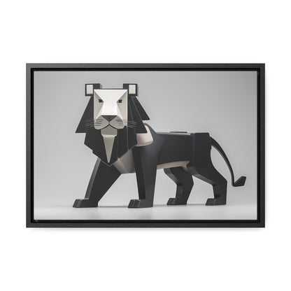 Regal Geometric Lion - Gallery Canvas Wraps, Horizontal Frame