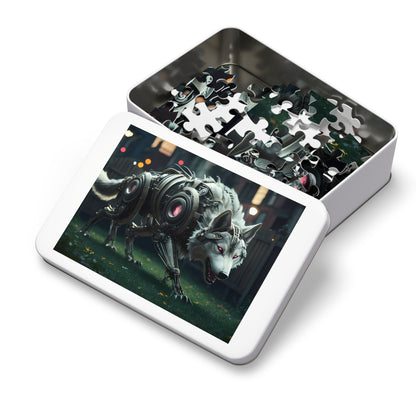 Cybernetic Alpha Wolf in the Urban Night - Jigsaw Puzzle (30, 110, 252, 500,1000-Piece)
