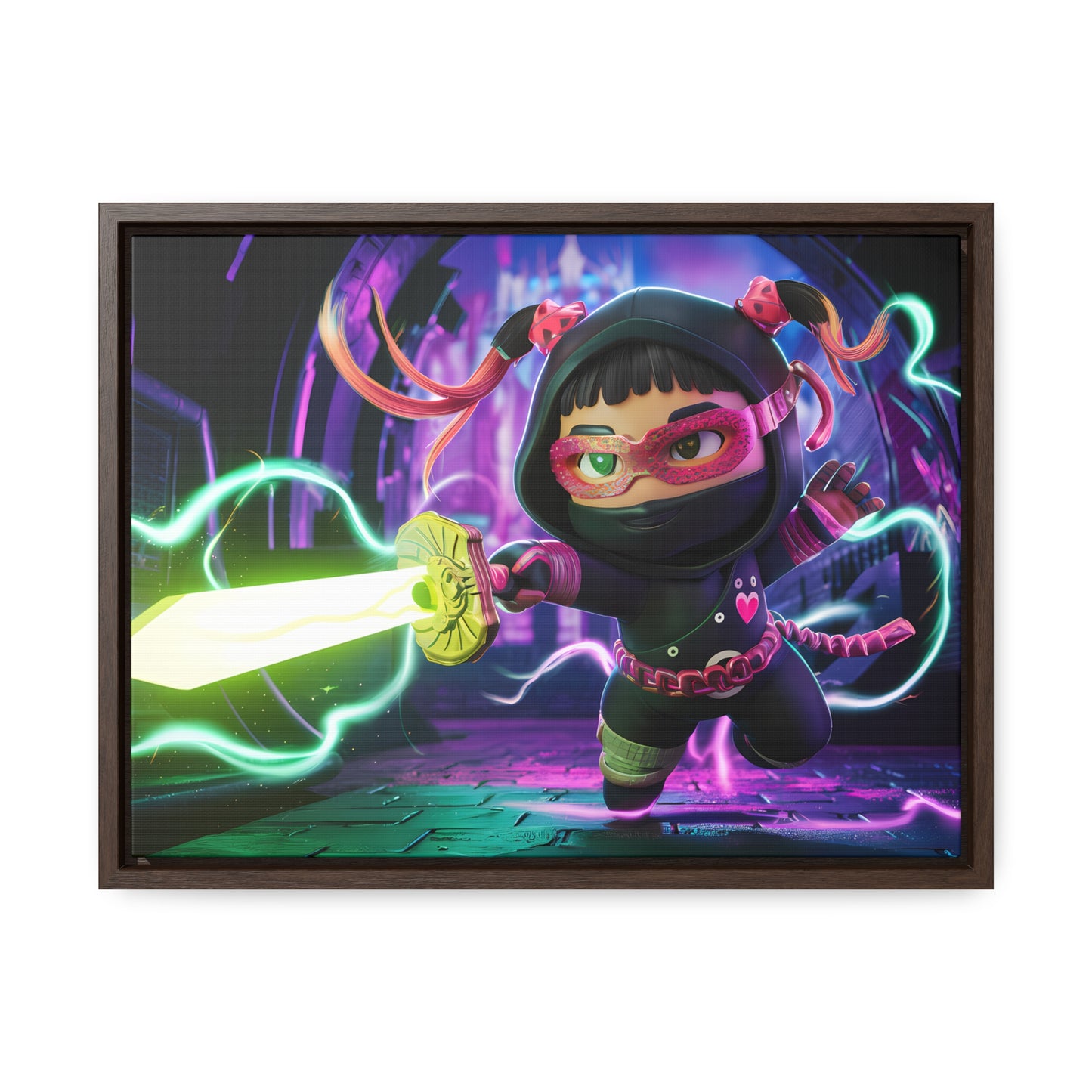 Neon Ninja Unleashed - Gallery Canvas Wraps, Horizontal Frame