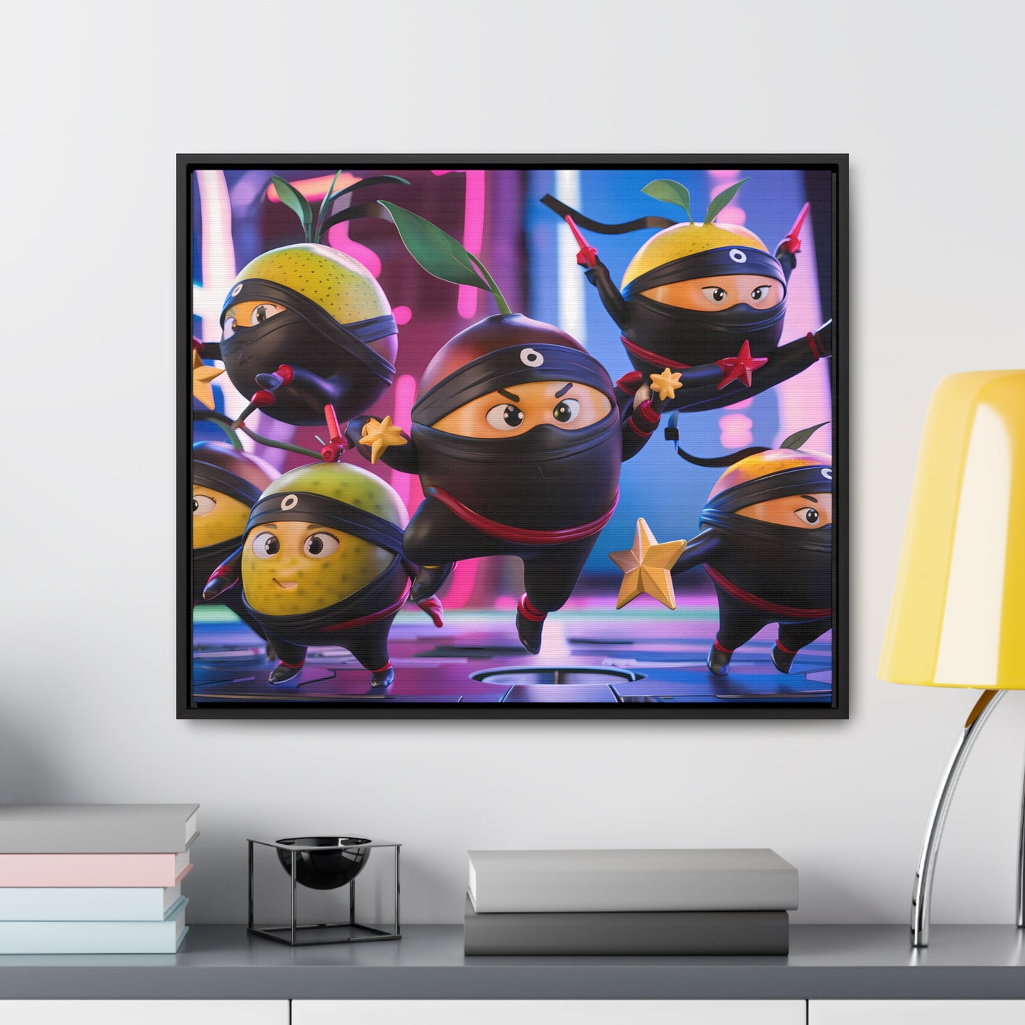 Ninja Citrus Squad: Star Power Unleashed - Gallery Canvas Wraps, Horizontal Frame