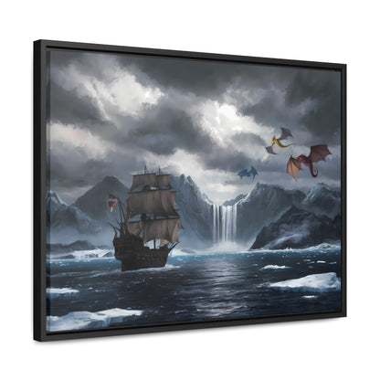 "The Voyage to Dragon's Fjord" - Gallery Canvas Wraps, Horizontal Frame