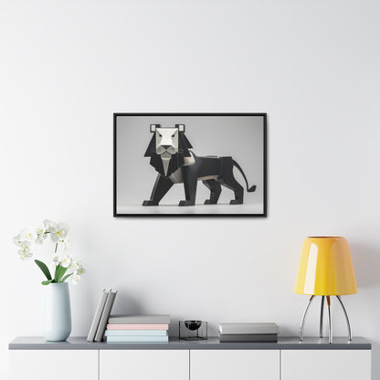 Regal Geometric Lion - Gallery Canvas Wraps, Horizontal Frame