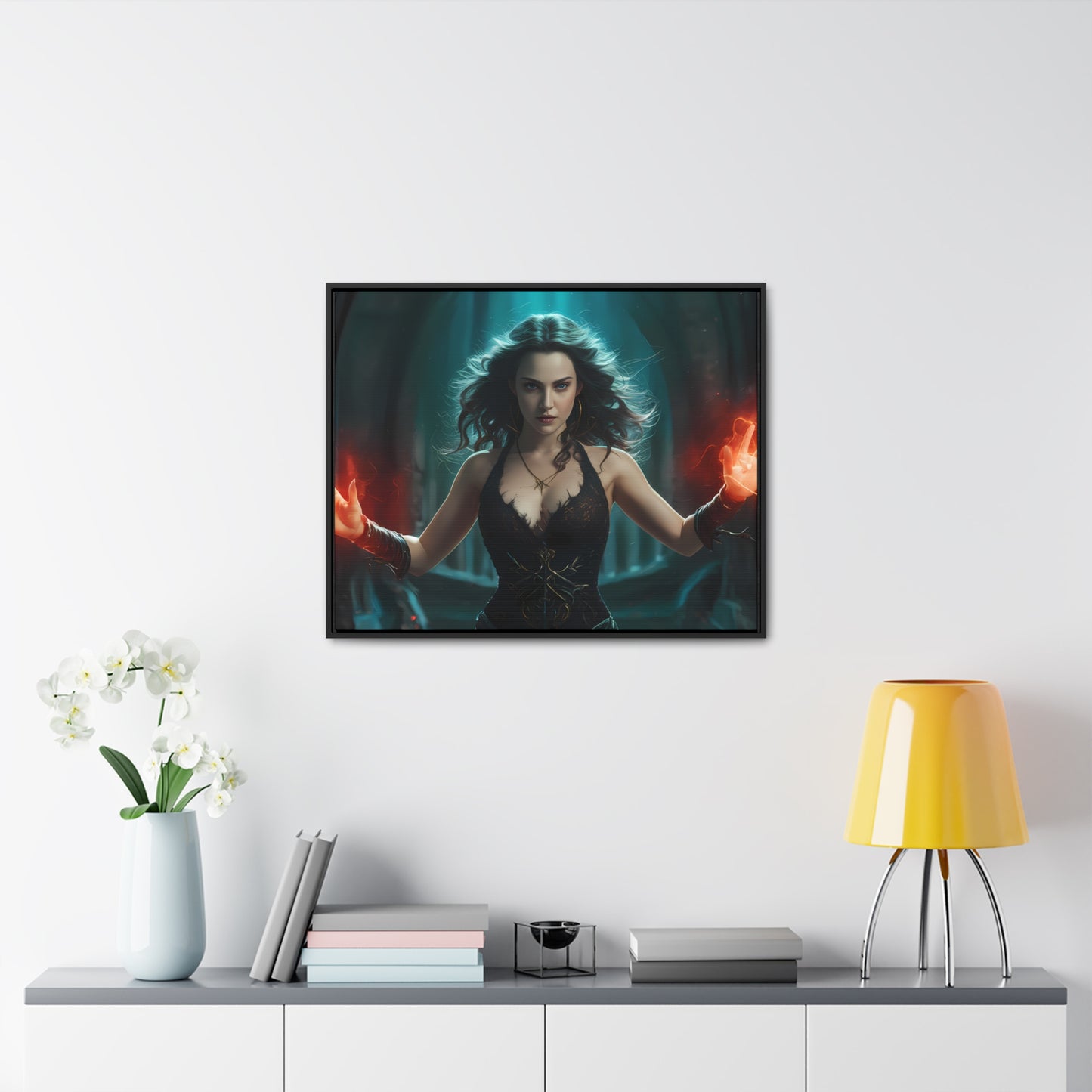 Sorceress of the Crimson Flame - Gallery Canvas Wraps, Horizontal Frame