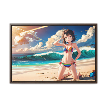 Sunlit Shores of Joy - Gallery Canvas Wraps, Horizontal Frame