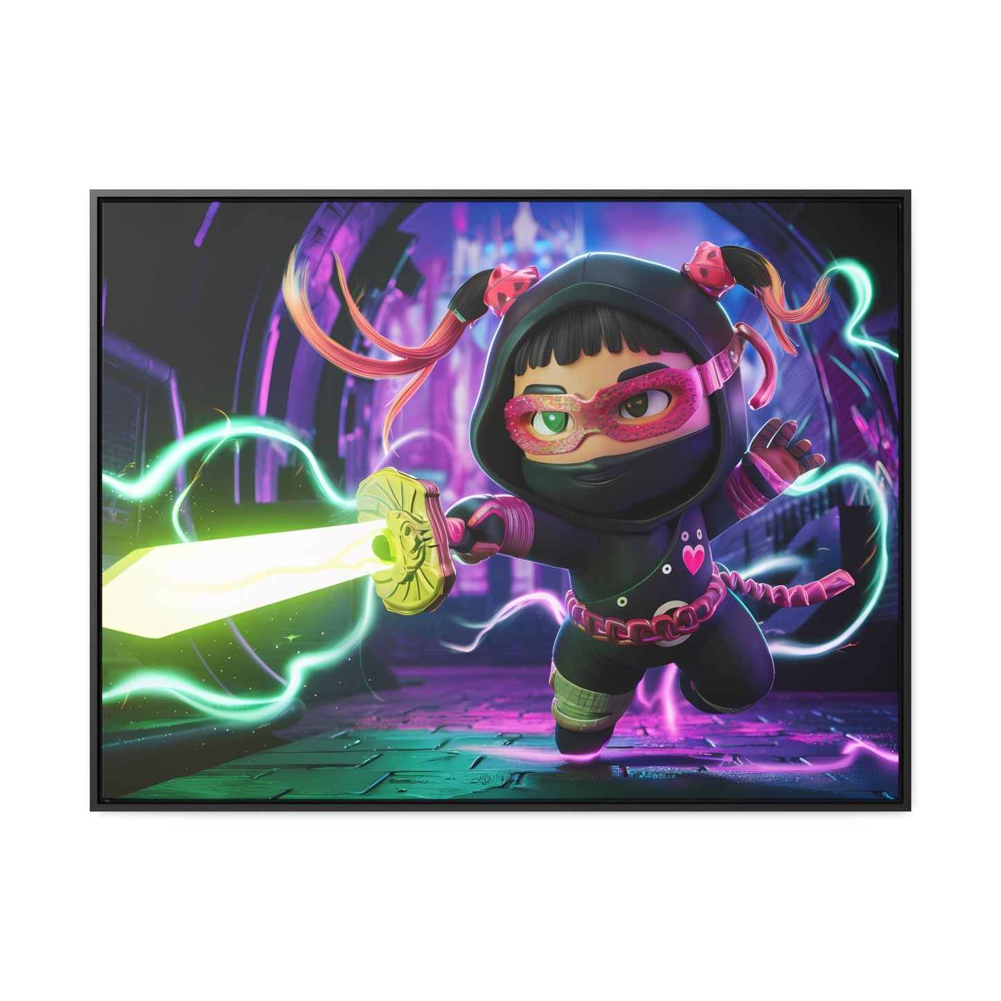 Neon Ninja Unleashed - Gallery Canvas Wraps, Horizontal Frame