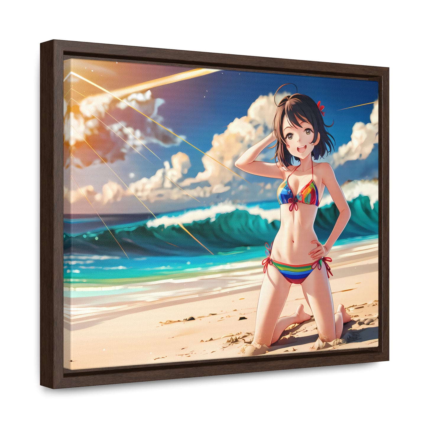 Sunlit Shores of Joy - Gallery Canvas Wraps, Horizontal Frame