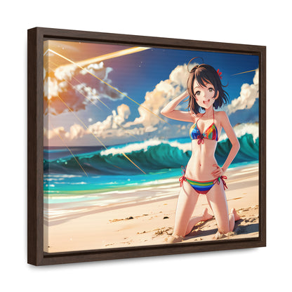 Sunlit Shores of Joy - Gallery Canvas Wraps, Horizontal Frame