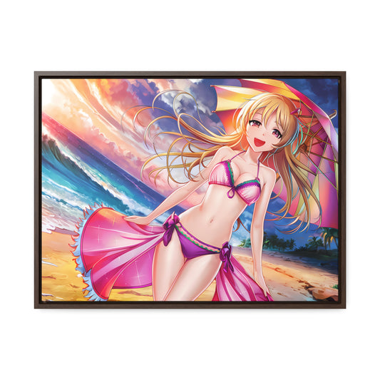 Sunset Stroll on the Beach - Gallery Canvas Wraps, Horizontal Frame