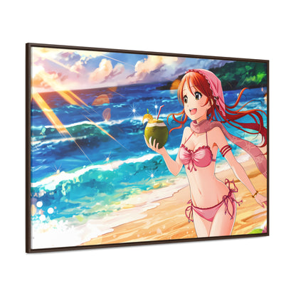 Sunset Shores and Summer Smiles - Gallery Canvas Wraps, Horizontal Frame