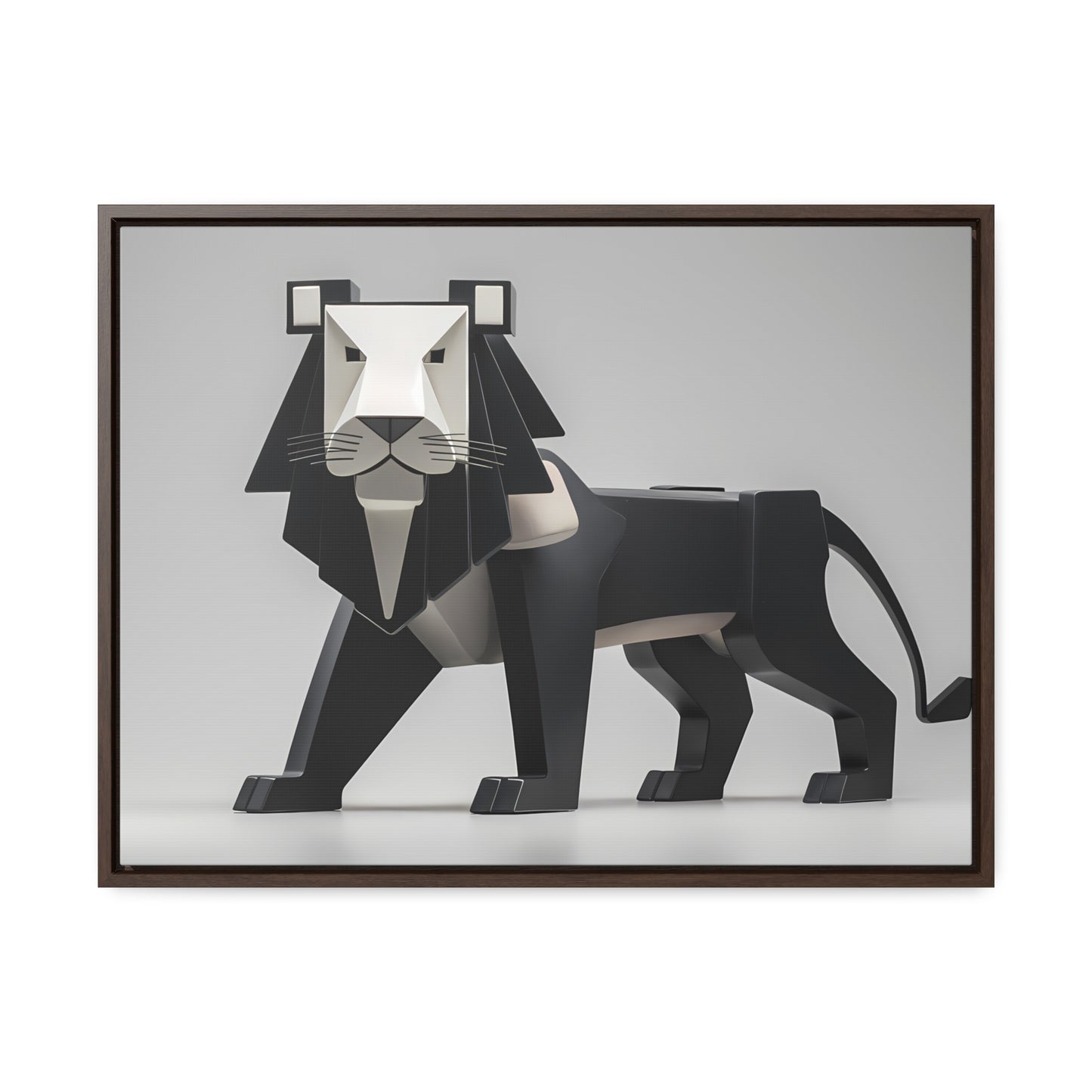 Regal Geometric Lion - Gallery Canvas Wraps, Horizontal Frame