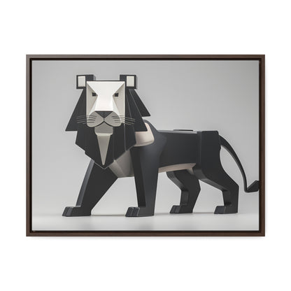 Regal Geometric Lion - Gallery Canvas Wraps, Horizontal Frame