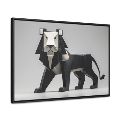 Regal Geometric Lion - Gallery Canvas Wraps, Horizontal Frame