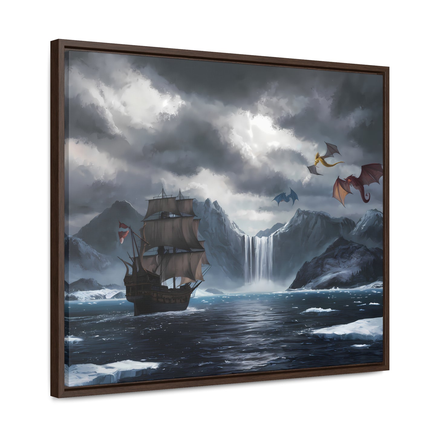 "The Voyage to Dragon's Fjord" - Gallery Canvas Wraps, Horizontal Frame