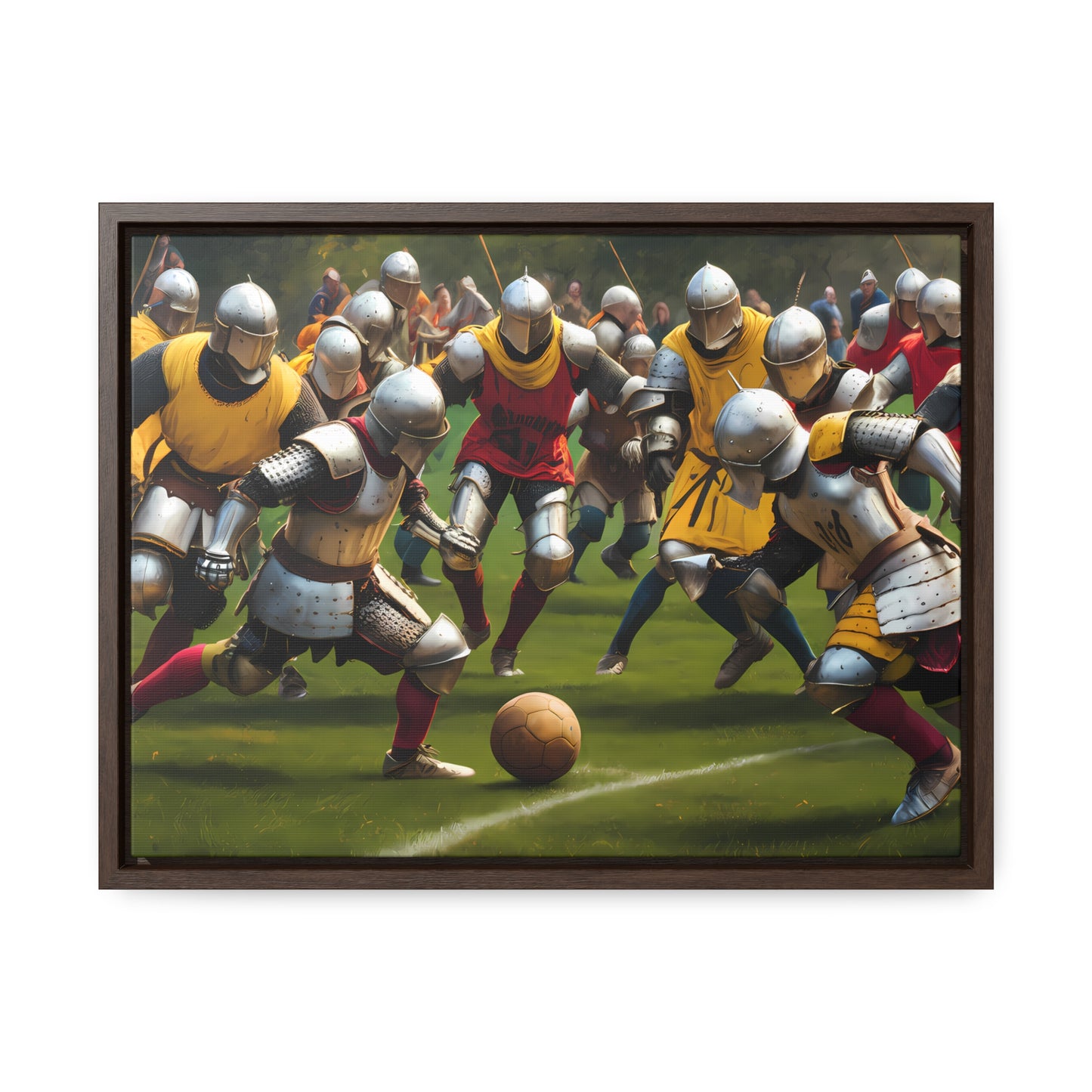 Medieval Football Battle - Gallery Canvas Wraps, Horizontal Frame