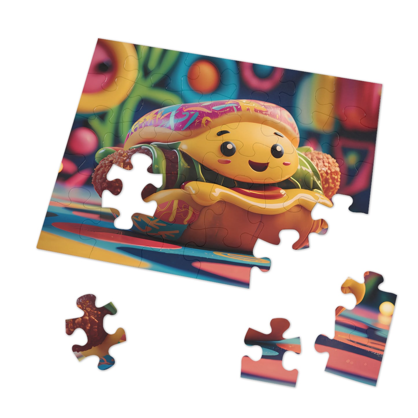 "Cheerful Hotdog Delight" - Jigsaw Puzzle (30, 110, 252, 500,1000-Piece)