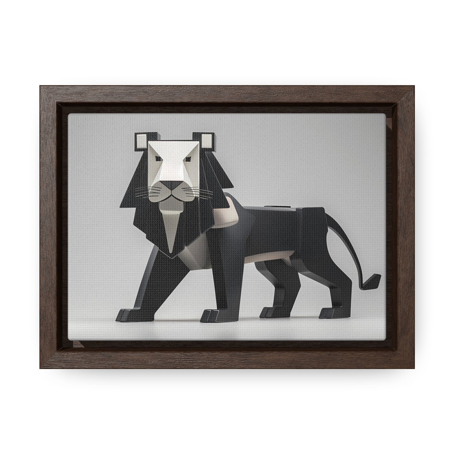 Regal Geometric Lion - Gallery Canvas Wraps, Horizontal Frame