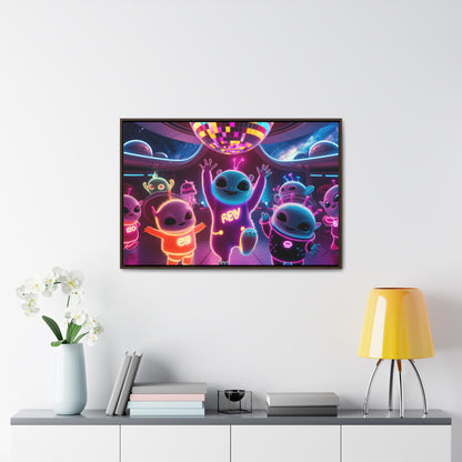 Intergalactic Neon Dance Party - Gallery Canvas Wraps, Horizontal Frame