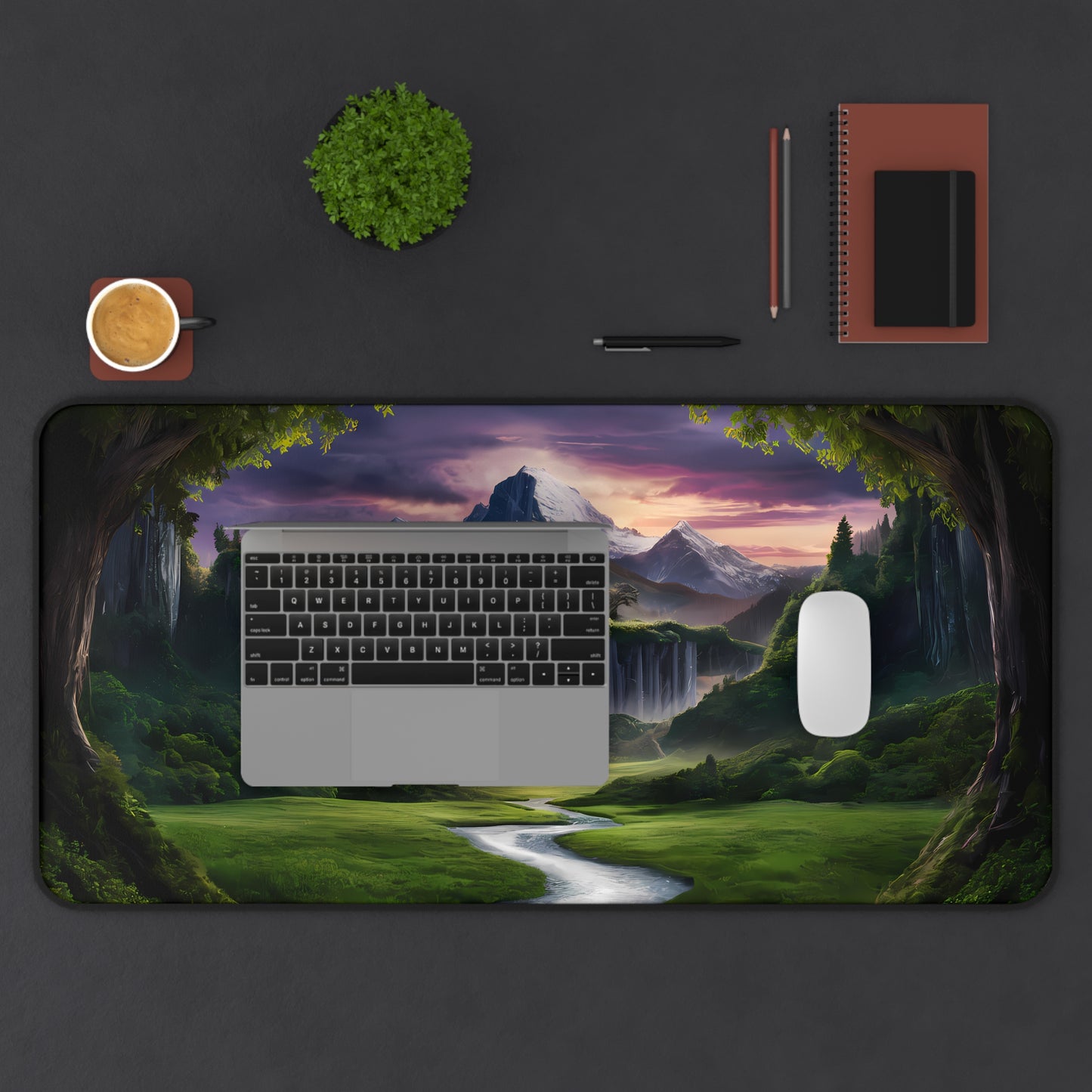 Realm of the Cascading Peaks - Desk Mat