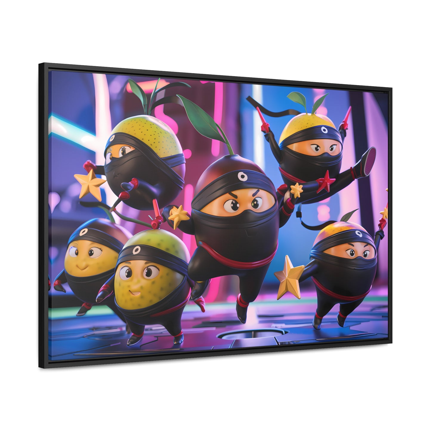 Ninja Citrus Squad: Star Power Unleashed - Gallery Canvas Wraps, Horizontal Frame