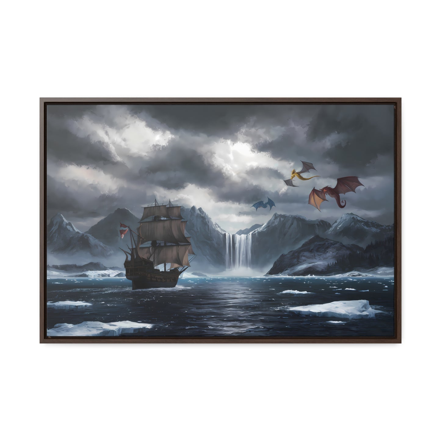 "The Voyage to Dragon's Fjord" - Gallery Canvas Wraps, Horizontal Frame