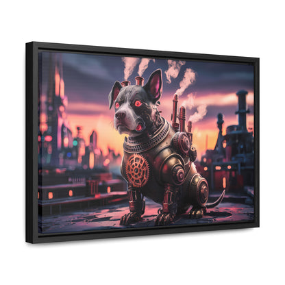 Cyber Canine: Steampunk Sentinel - Gallery Canvas Wraps, Horizontal Frame