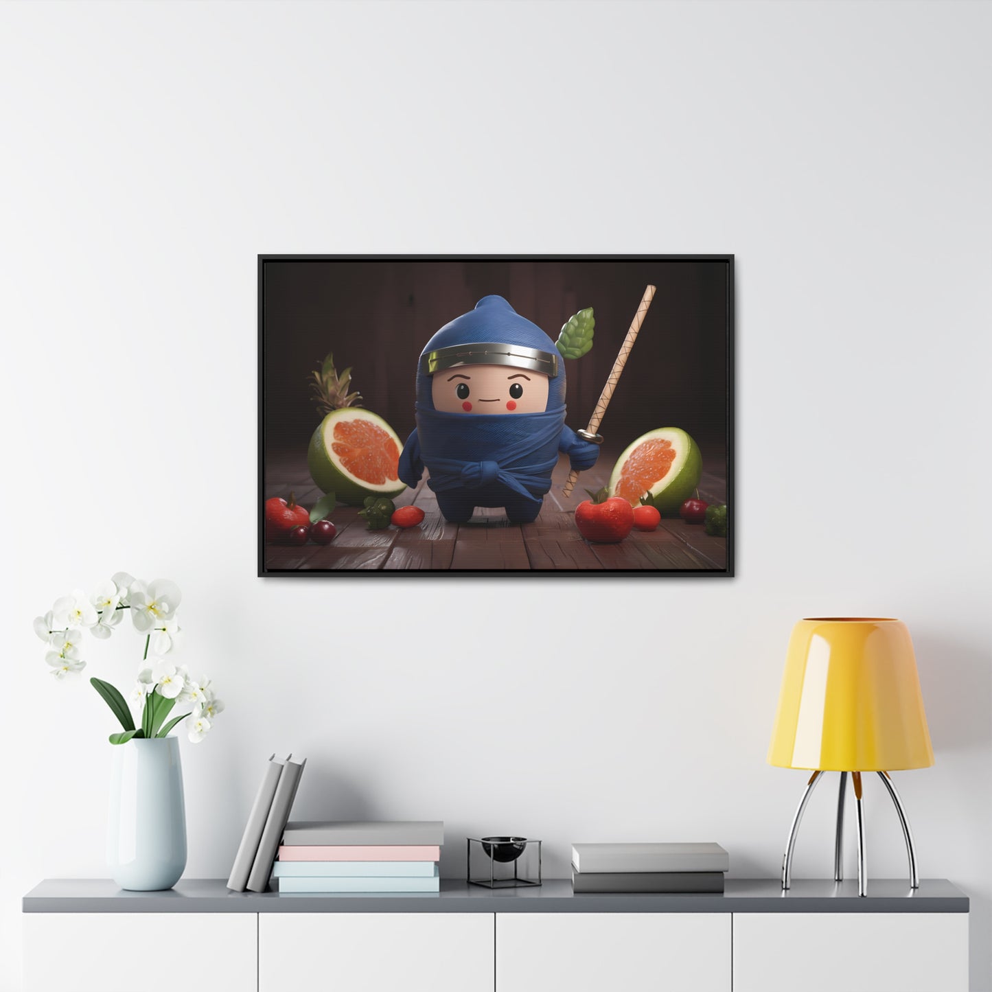 Ninja Fruit Guardian - Gallery Canvas Wraps, Horizontal Frame