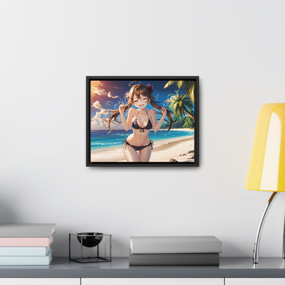 Sunlit Joy on the Beach - Gallery Canvas Wraps, Horizontal Frame